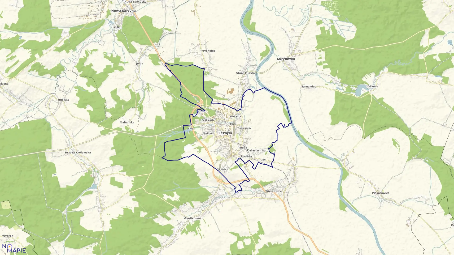 Mapa obrębu Leżajsk w mieście Leżajsk